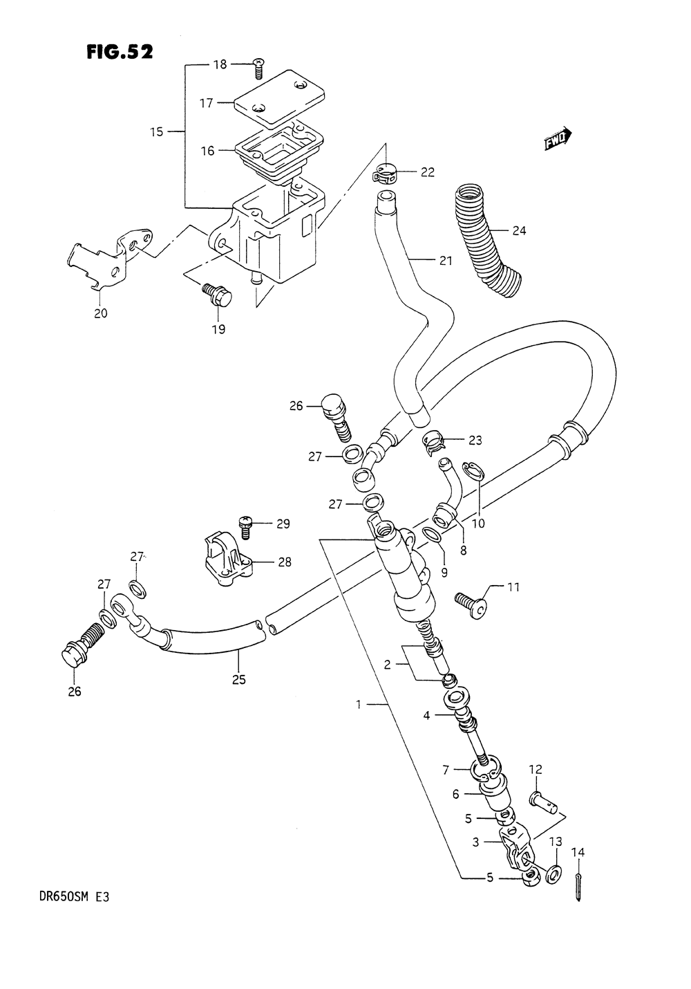 Rear master cylinder