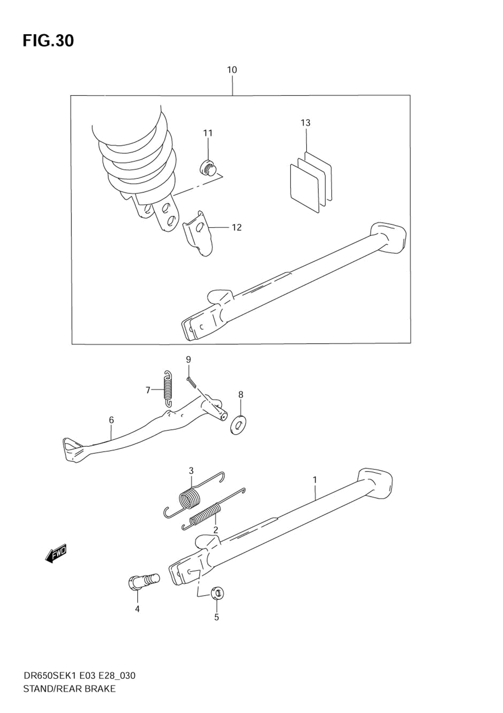 Stand - rear brake