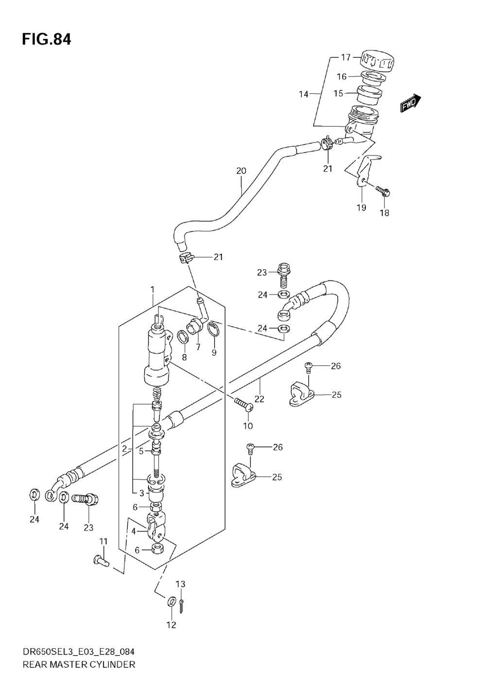 Rear master cylinder