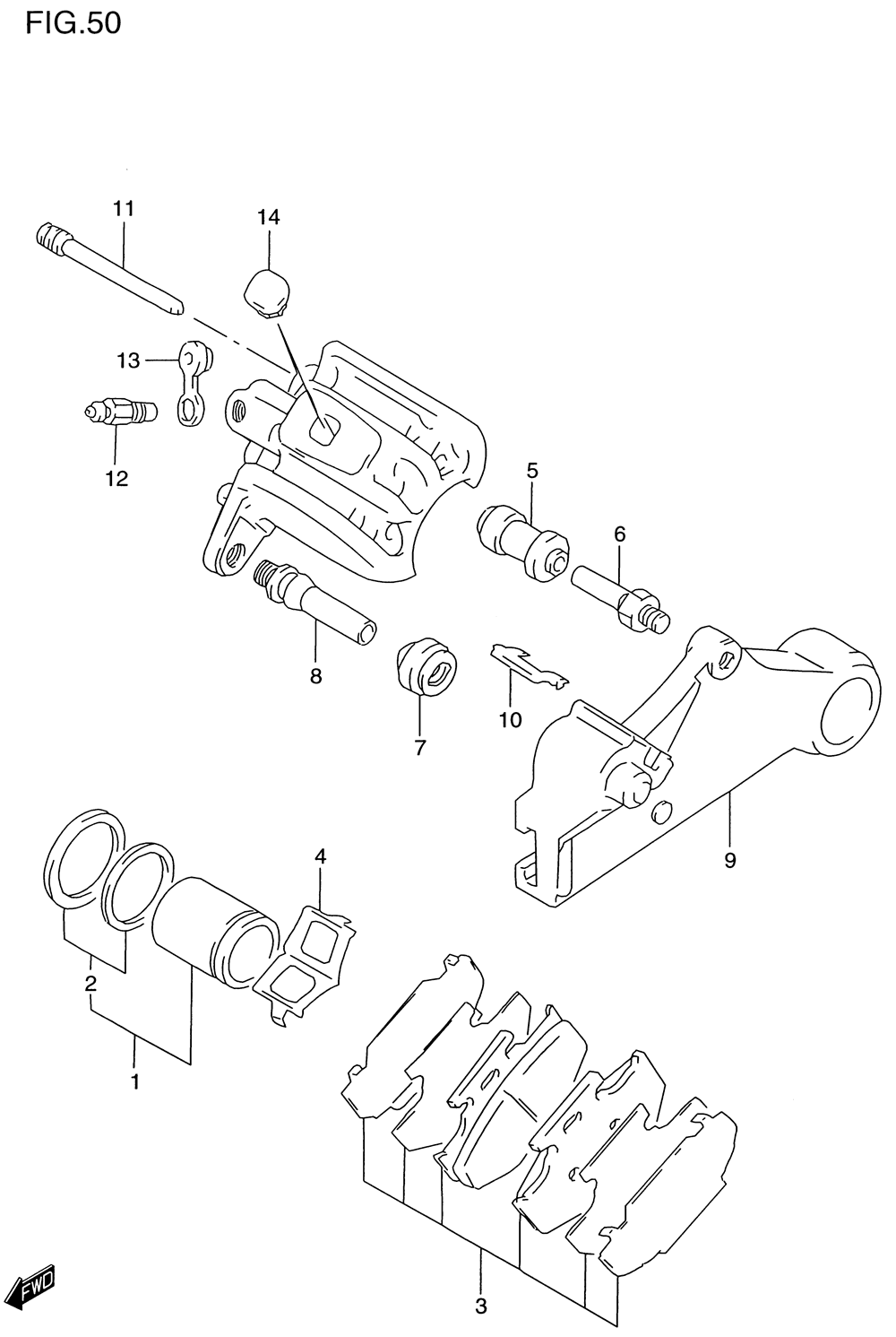 Rear caliper