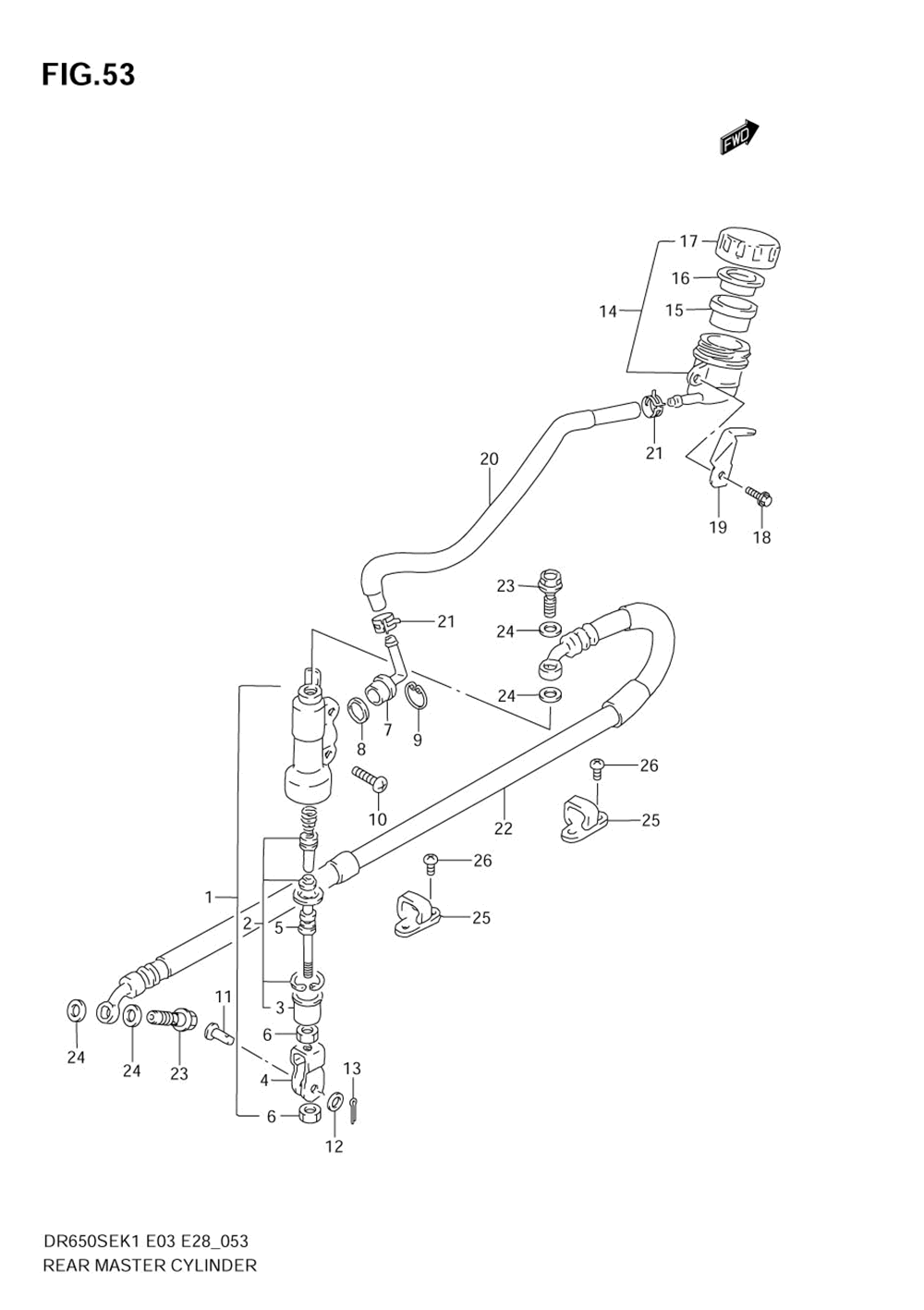 Rear master cylinder