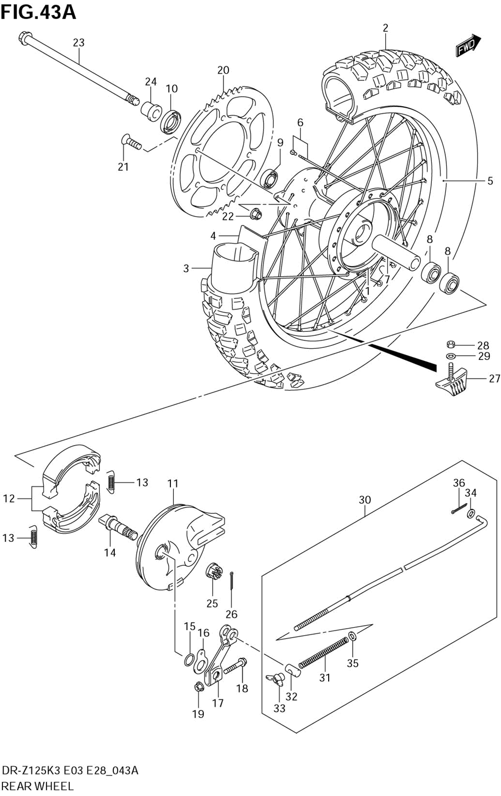 Rear wheel (dr-z125k4_k5_k6_k7)