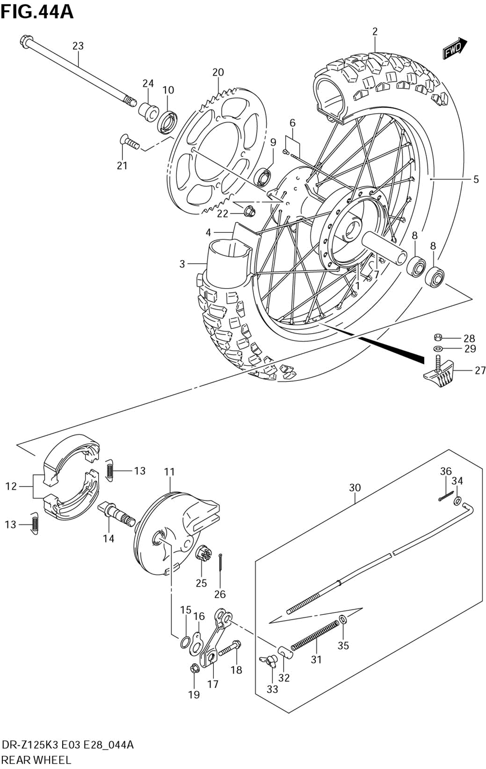 Rear wheel (dr-z125lk4_lk5_lk6_lk7)