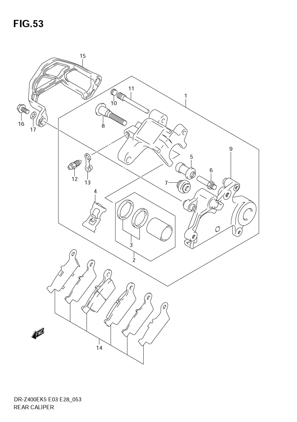 Rear caliper