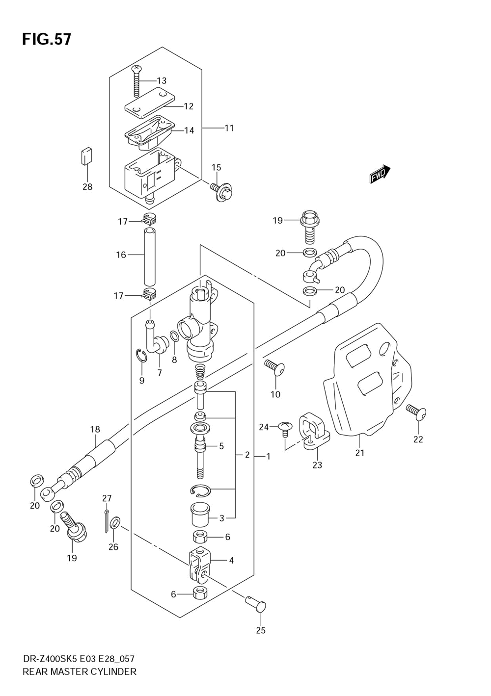 Rear master cylinder