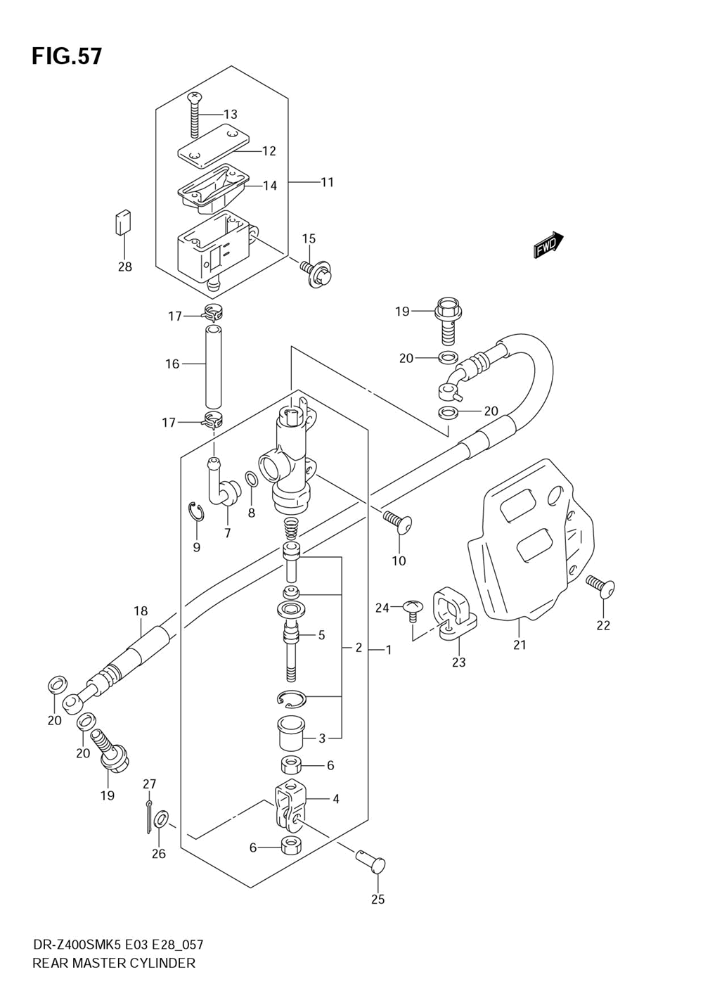 Rear master cylinder