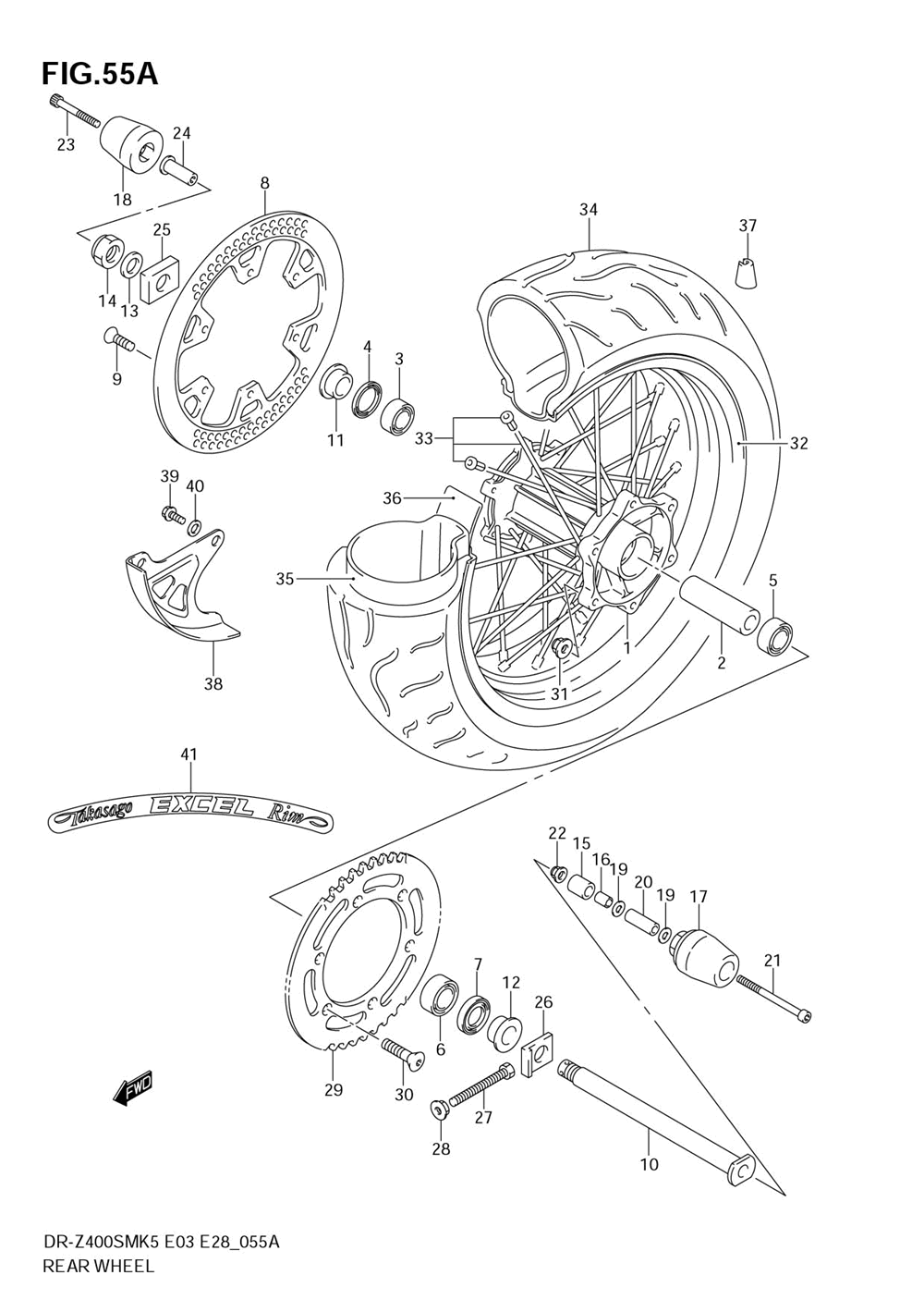 Rear wheel (model k7)