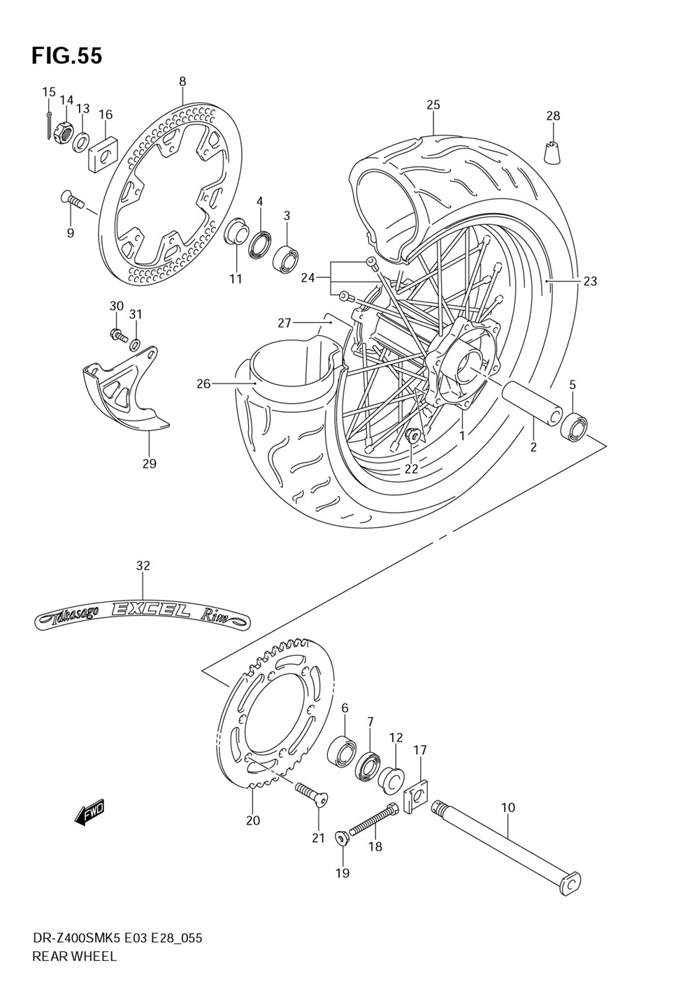 Rear wheel (model k5_k6)