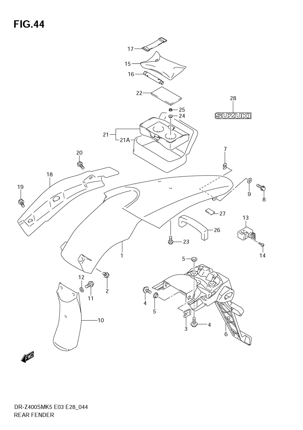 Rear fender (model k5_k6)