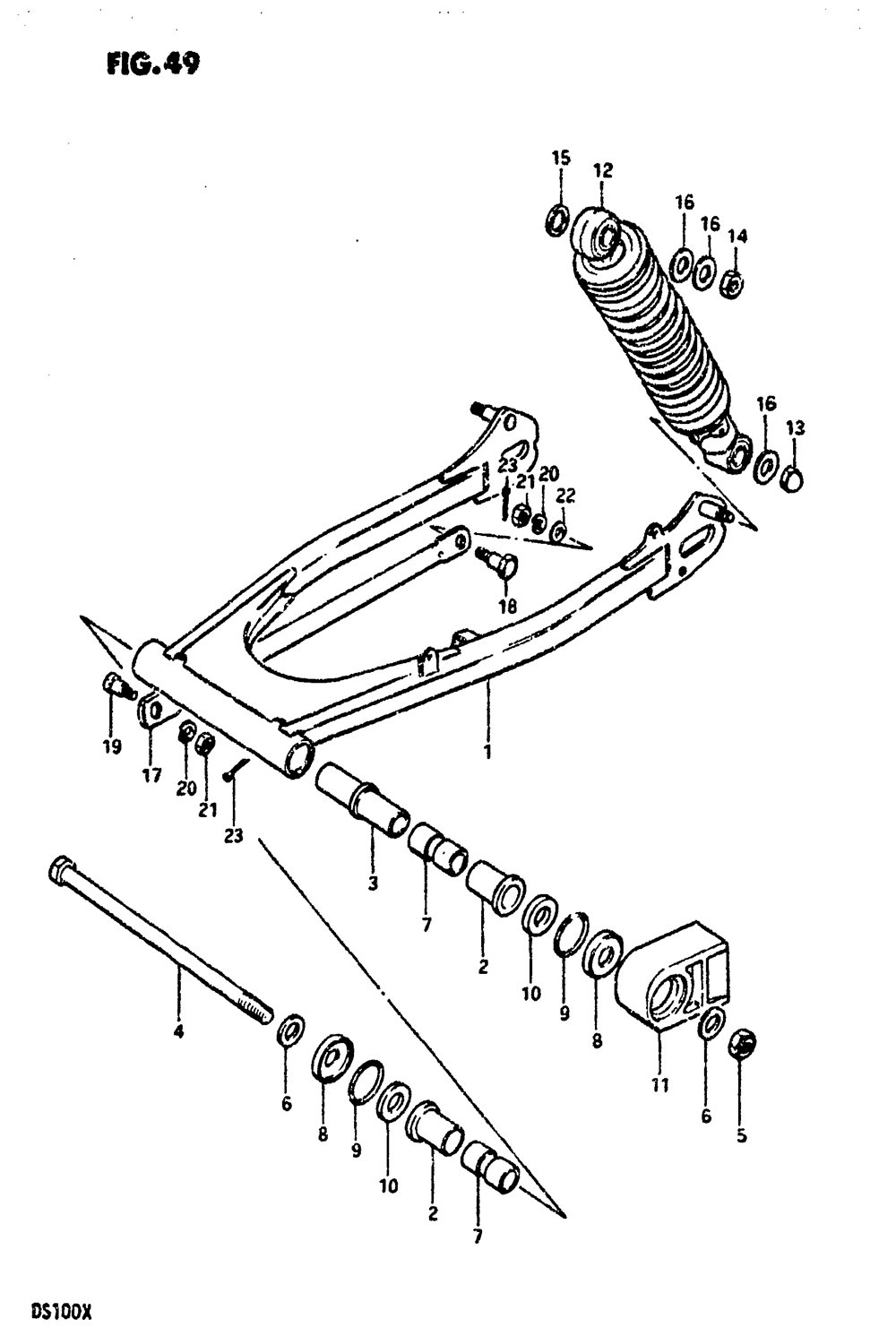 Rear swinging arm (ds100t