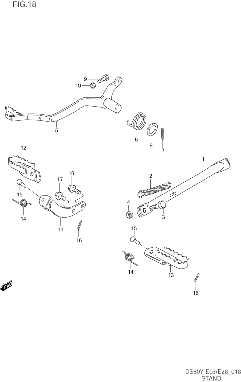 Prop stand - brake pedal