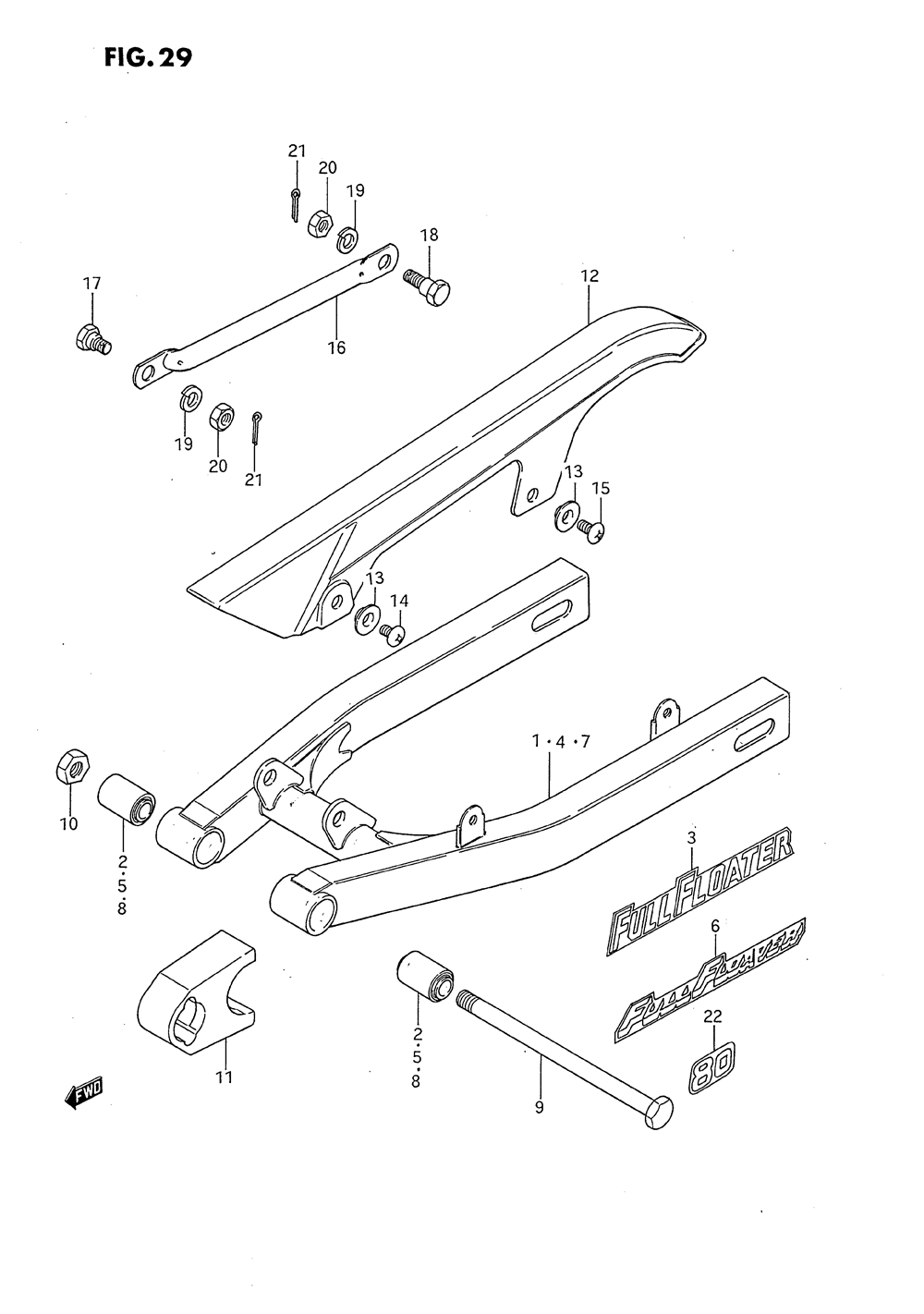 Rear swinging arm