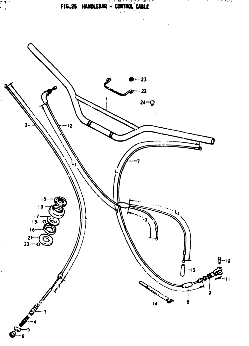 Handlebar-control cable