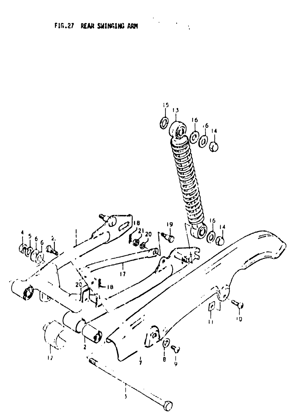 Rear swinging arm