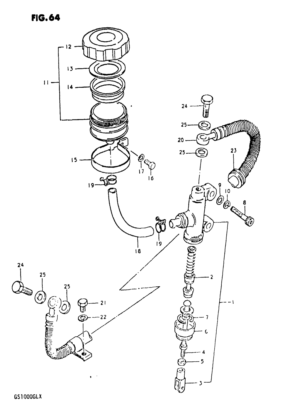 Rear master cylinder (model t)
