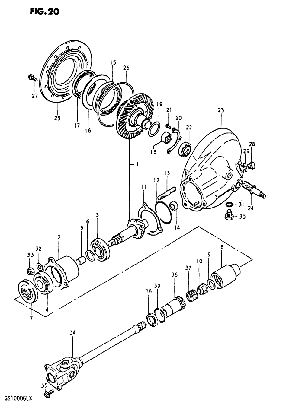 Propeller shaft - final drive gear