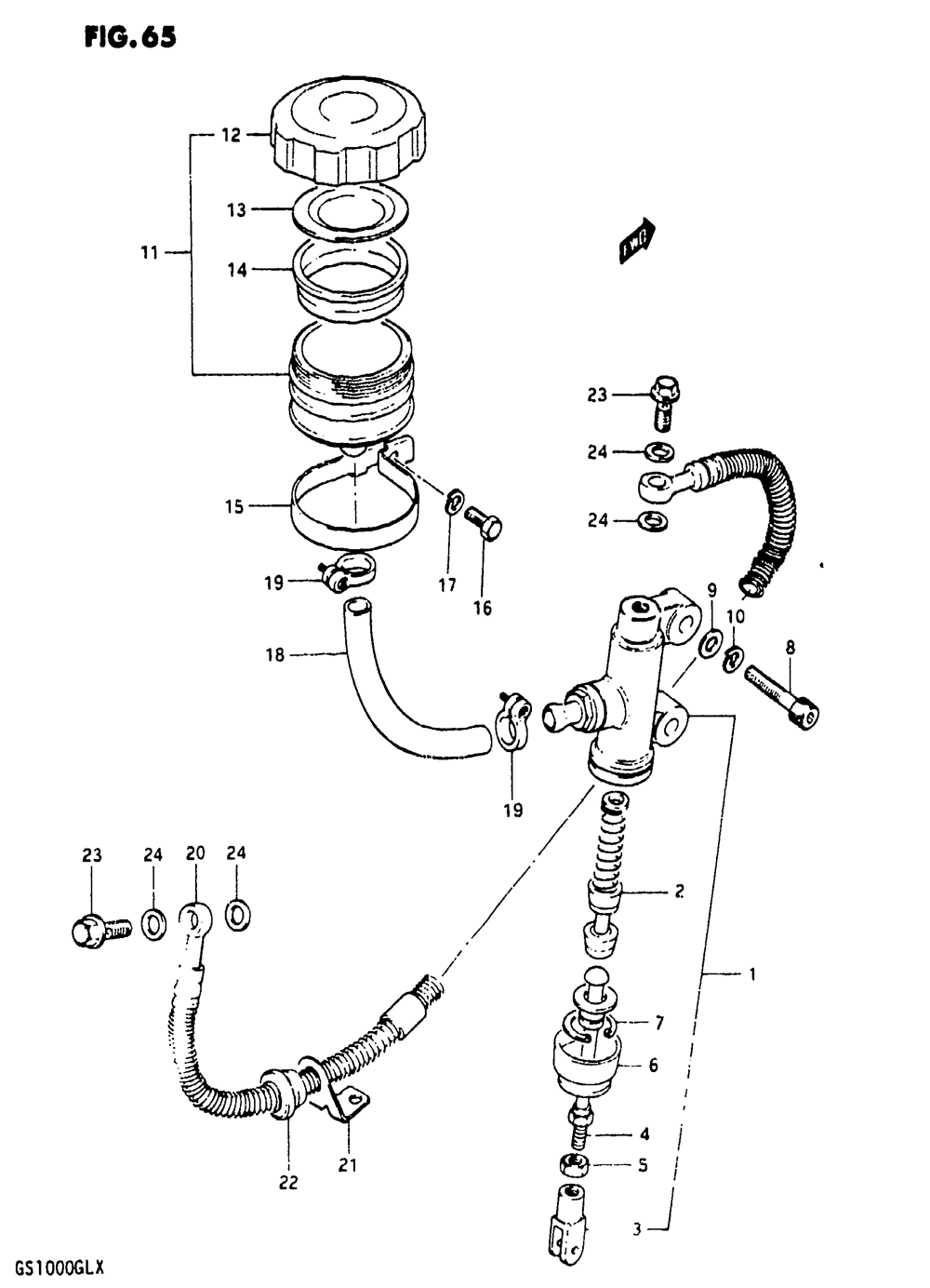 Rear master cylinder (model x)