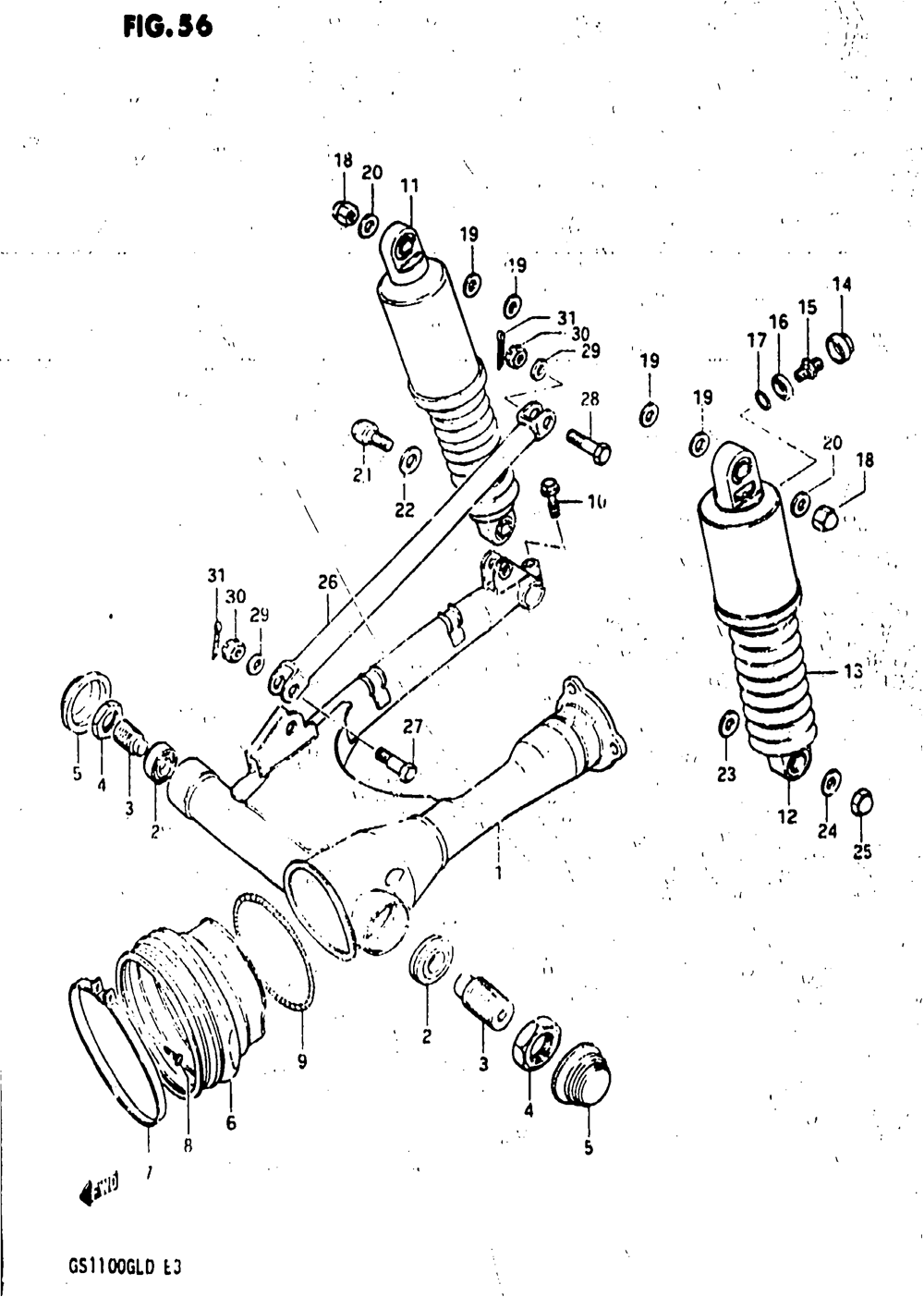 Rear swinging arm (model d)