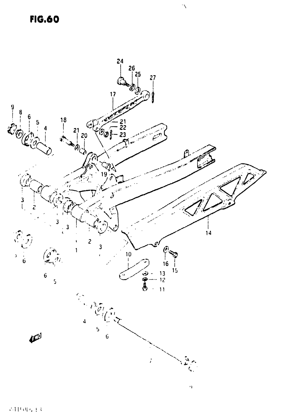 Rear swinging arm