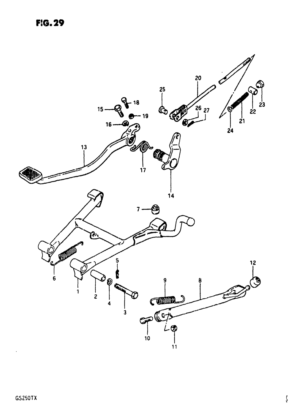 Stand - rear brake