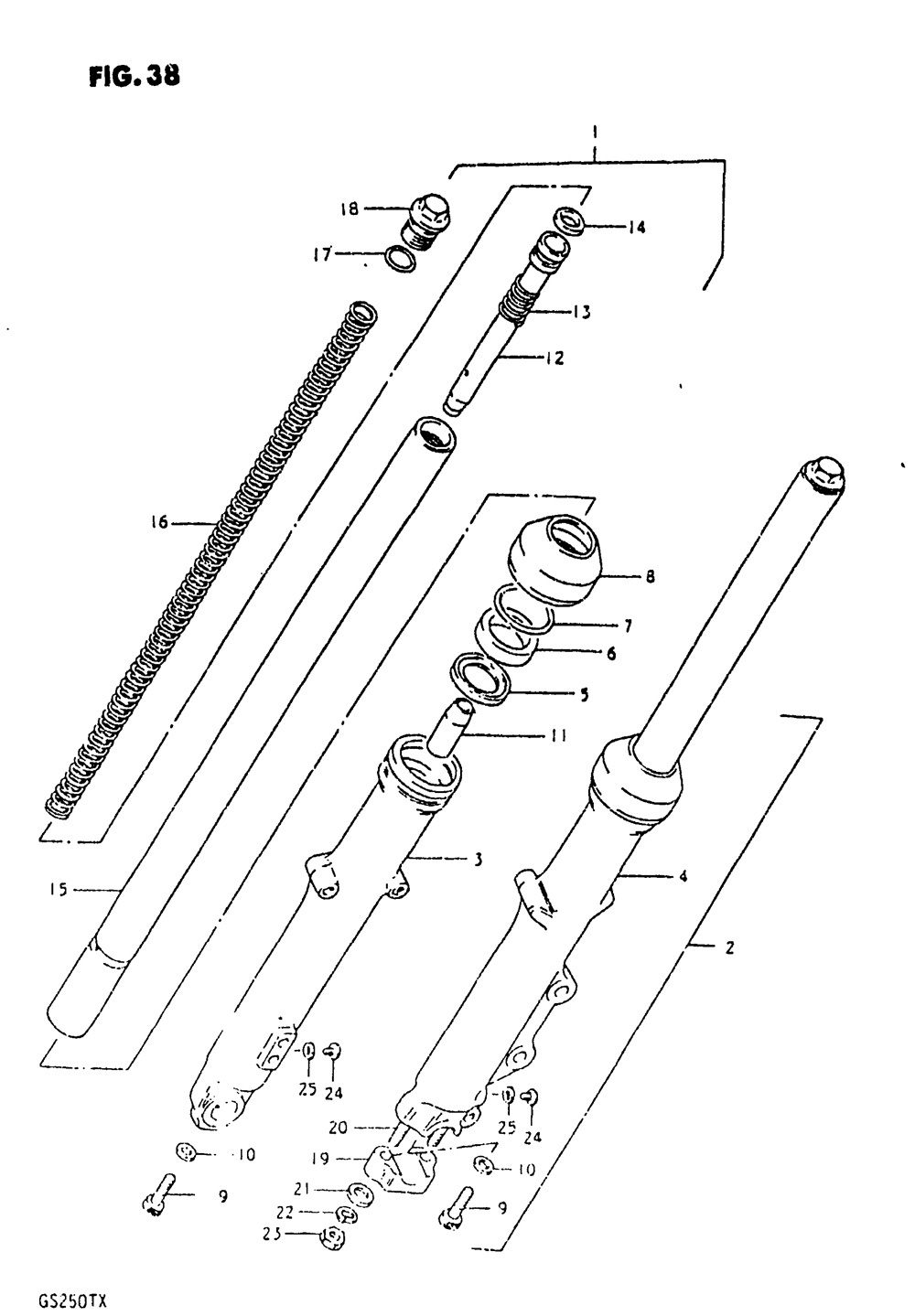 Front fork (gs250tx)