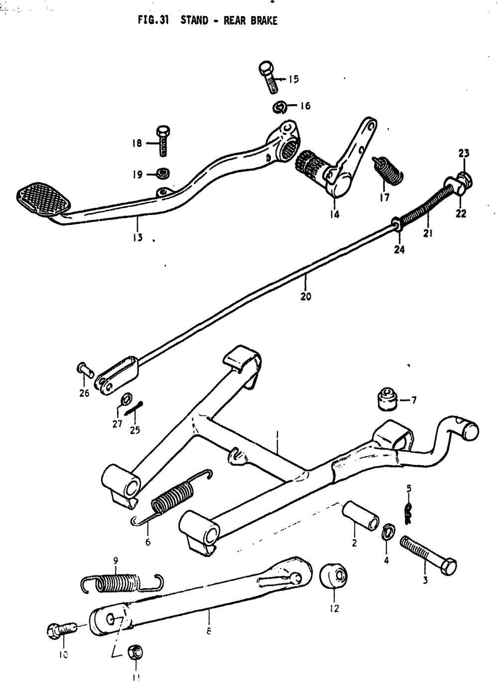 Stand - rear brake