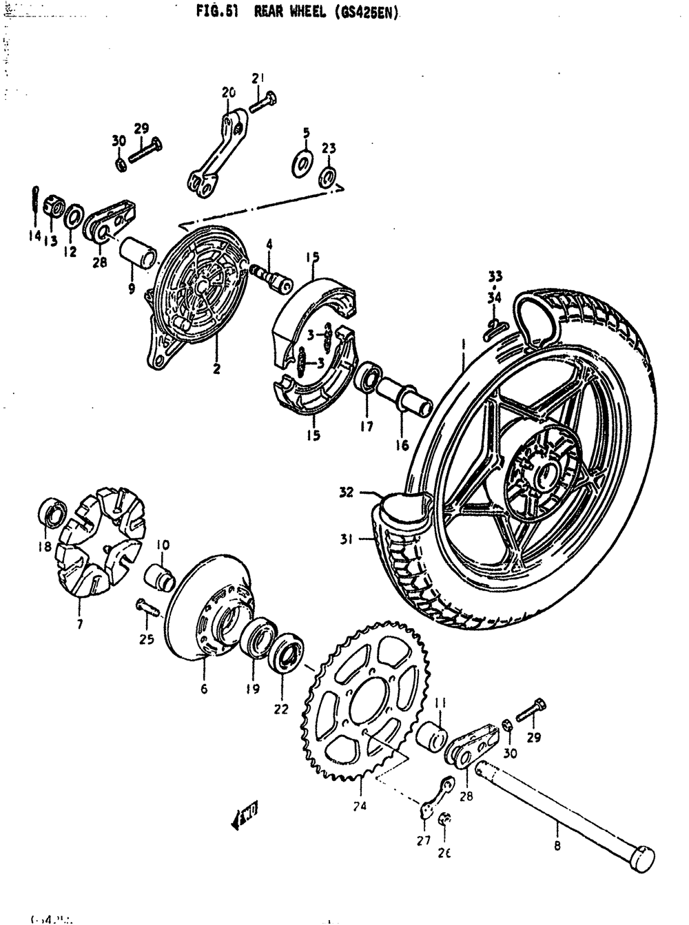 Rear wheel (gs425en)