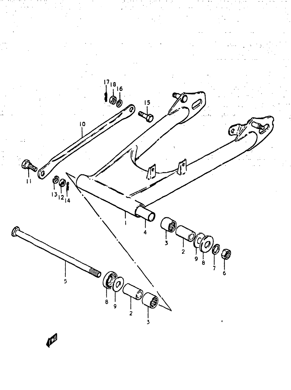 Rear swinging arm