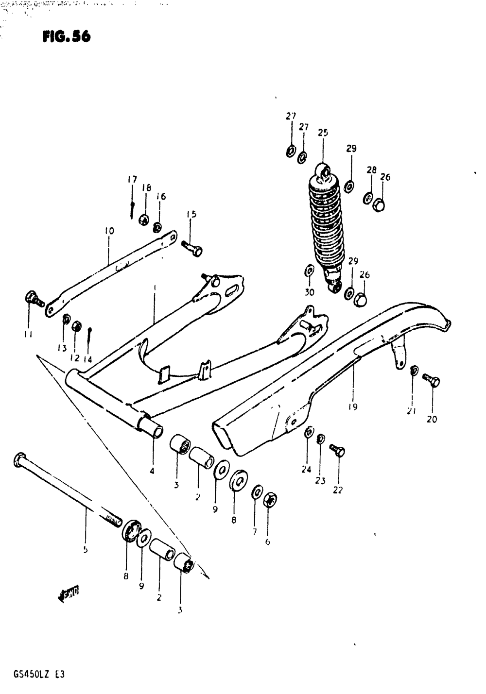 Rear swinging arm