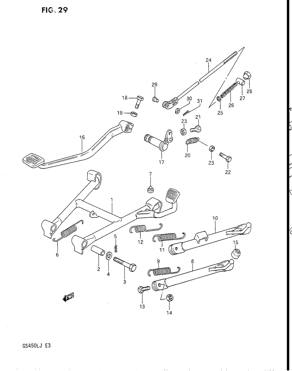 Stand - rear brake