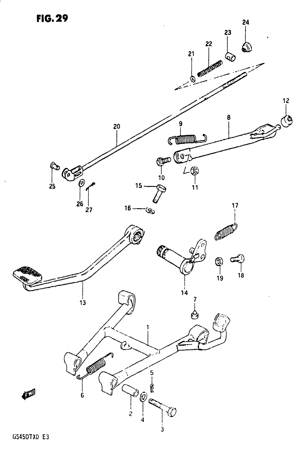 Stand - rear brake