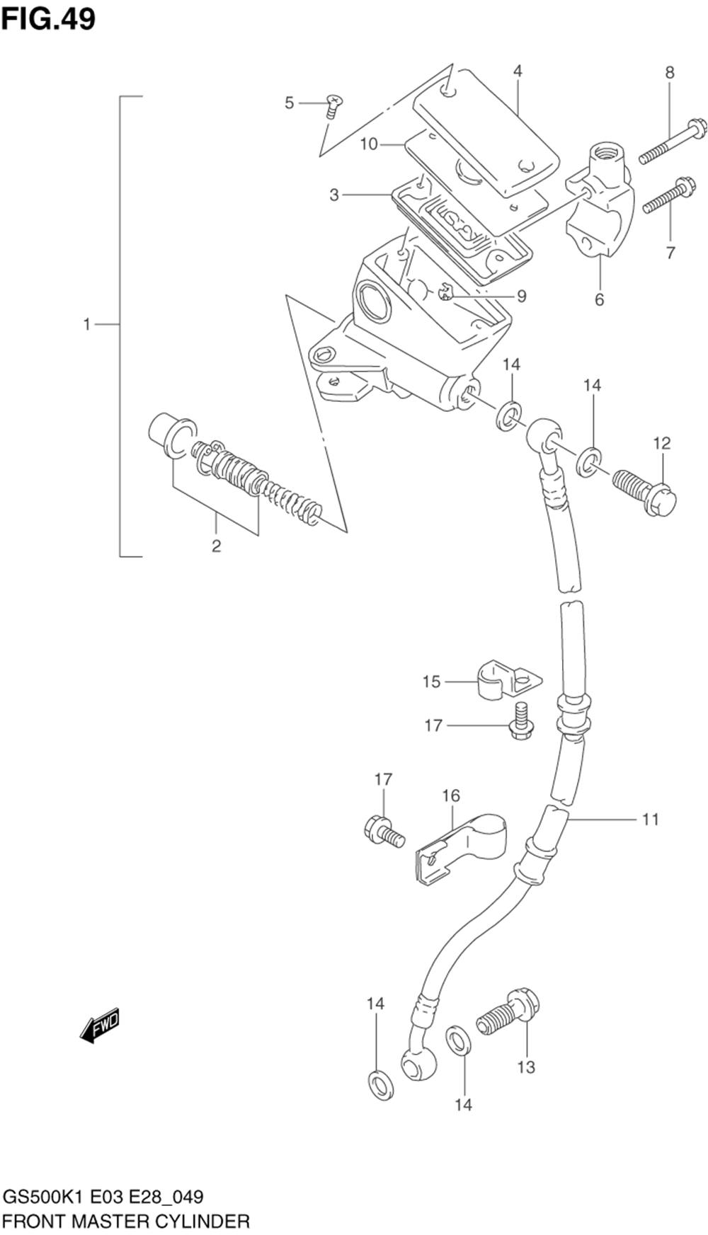 Front master cylinder