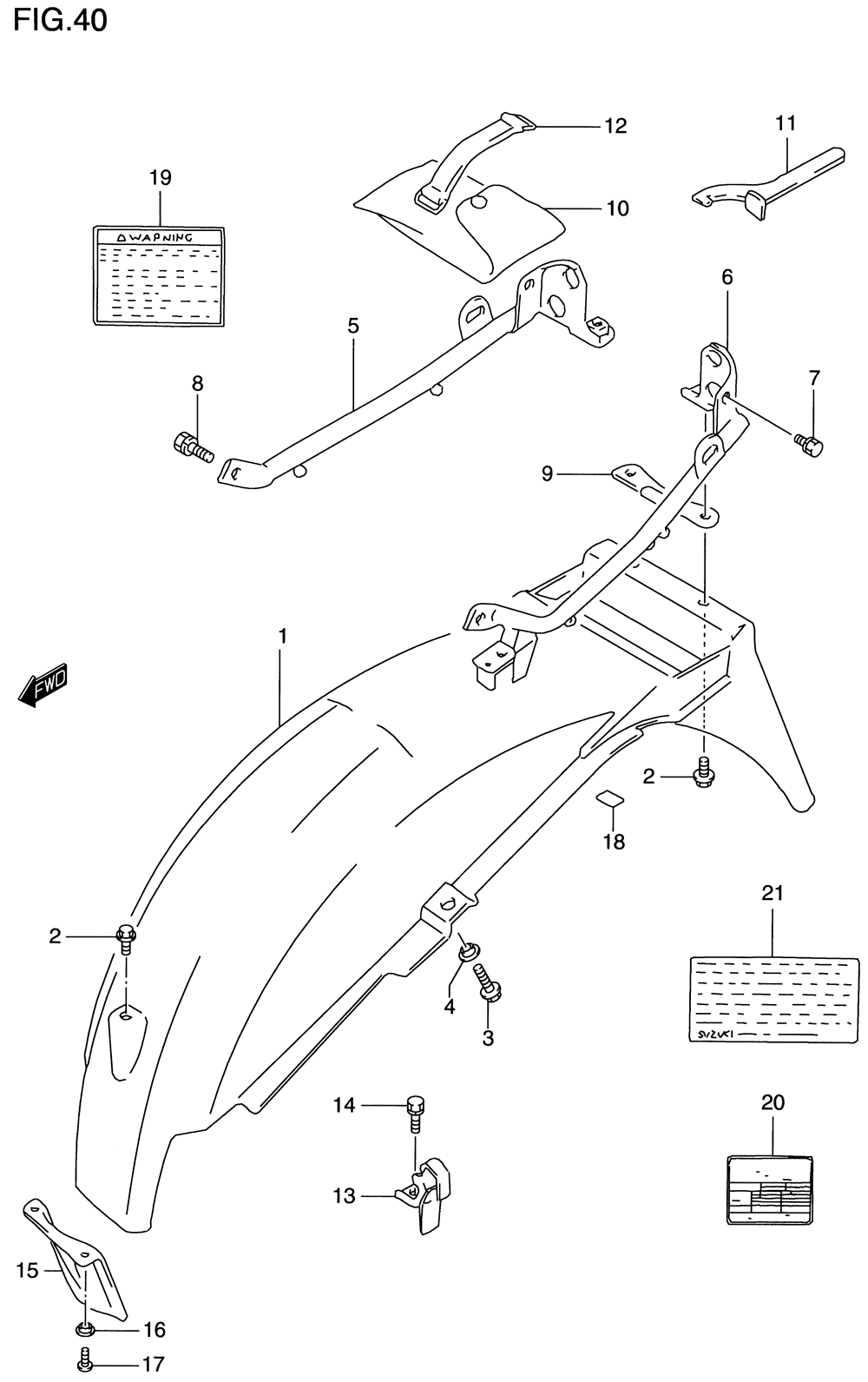 Rear fender (model v_w_x)