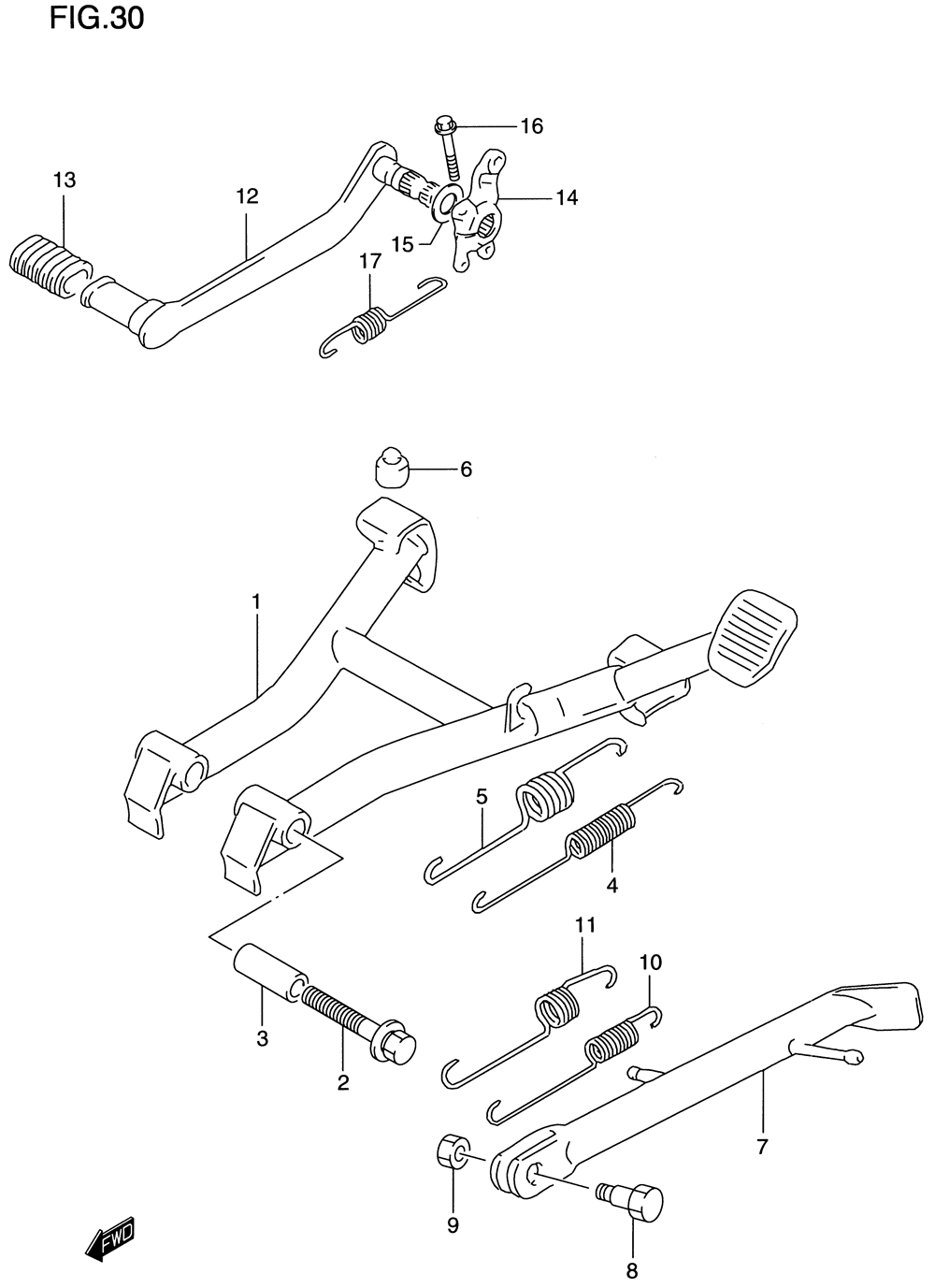 Stand - rear brake