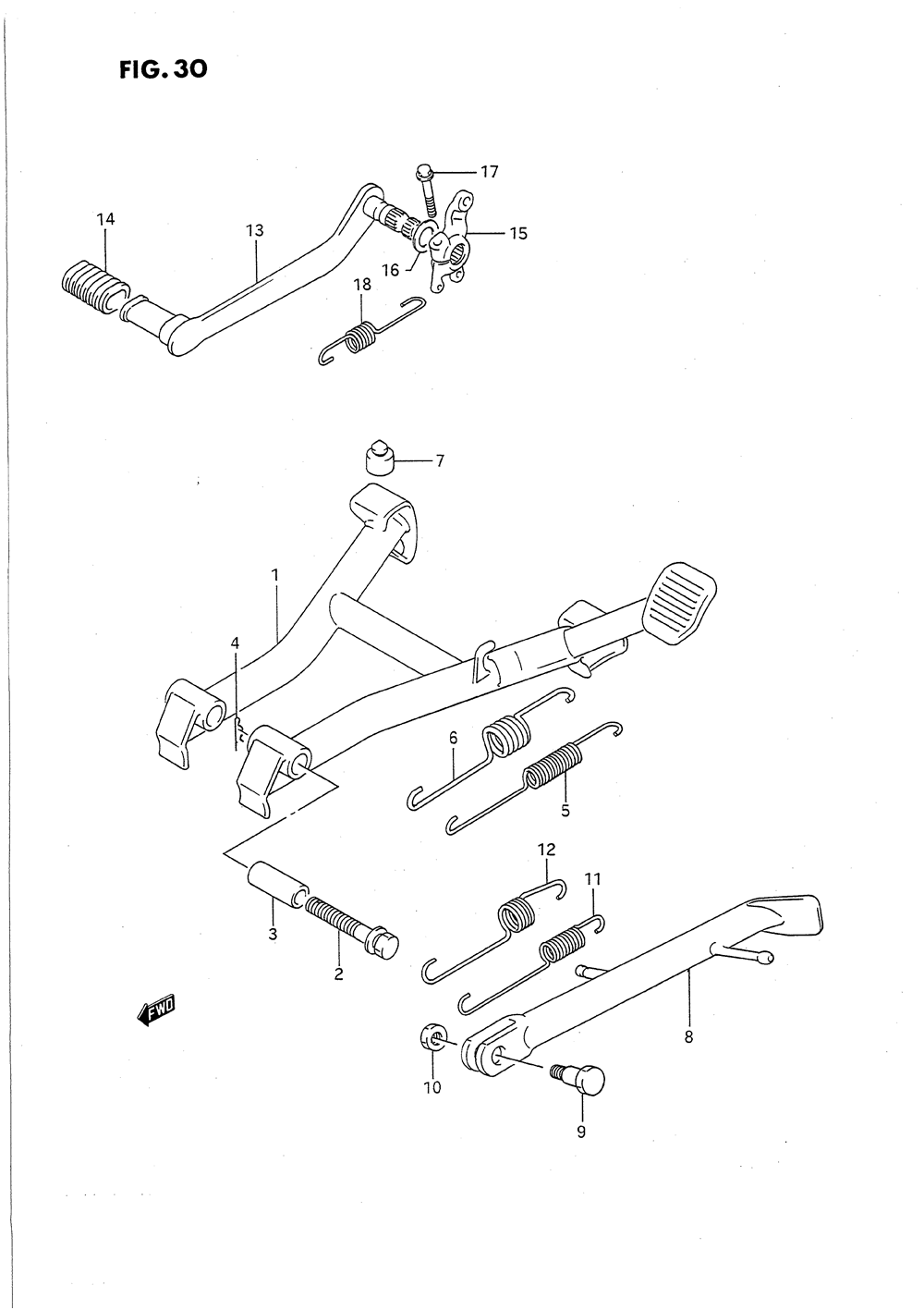 Stand - rear brake