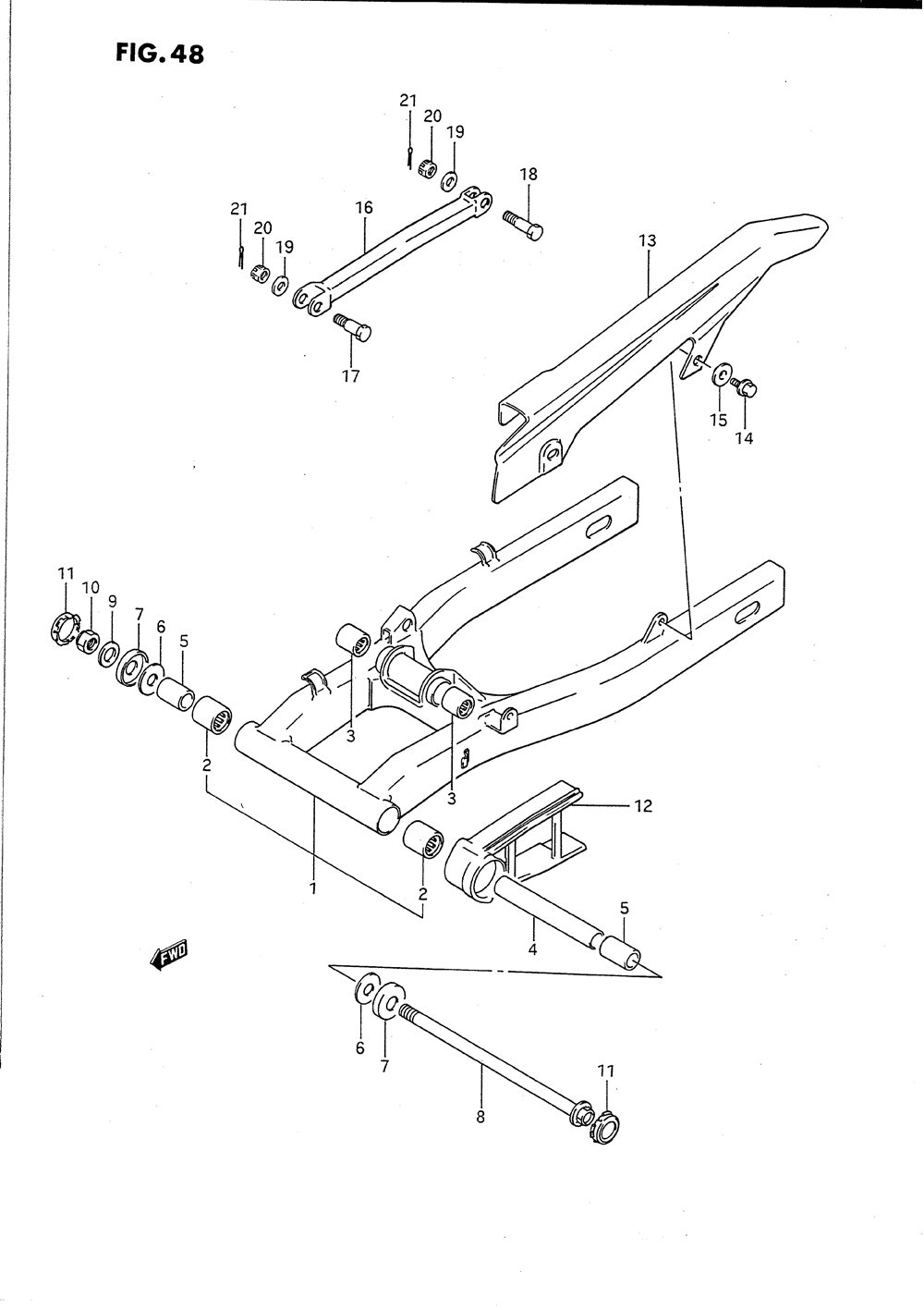 Rear swinging arm