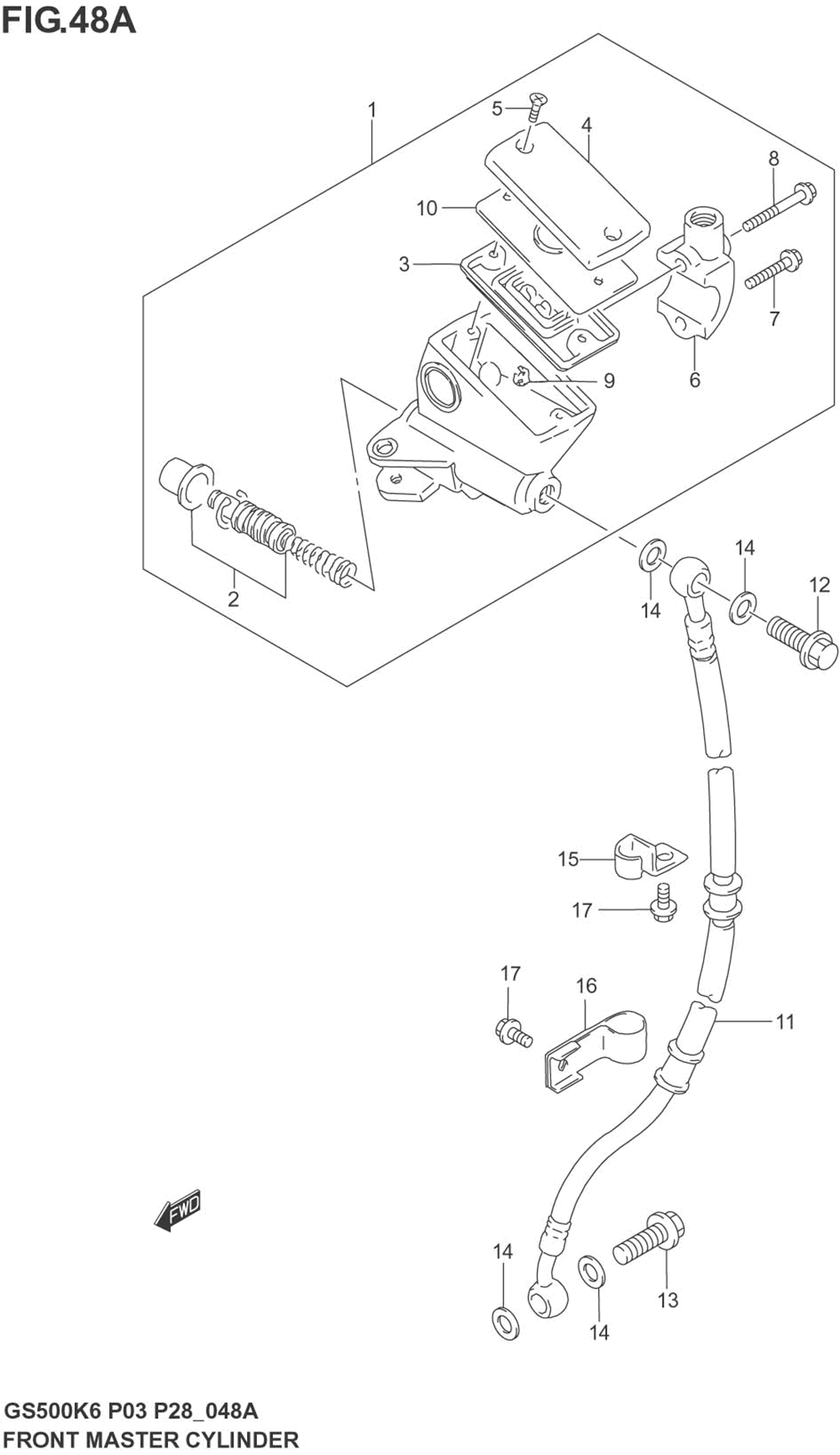 Front master cylinder (not for u.s. market)