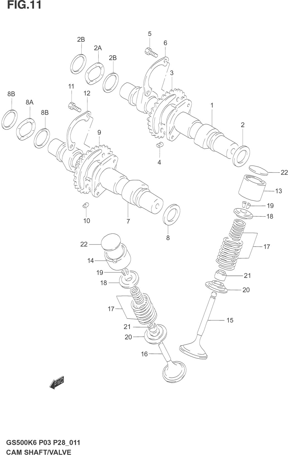 Camshaft - valve