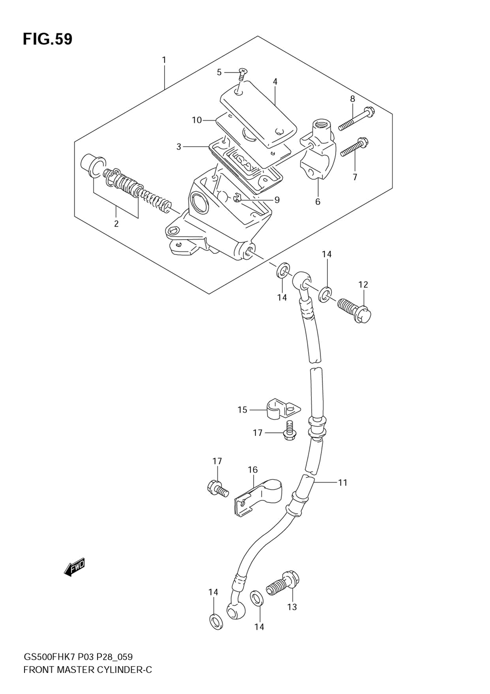 Front master cylinder (gs500h k7_k8)