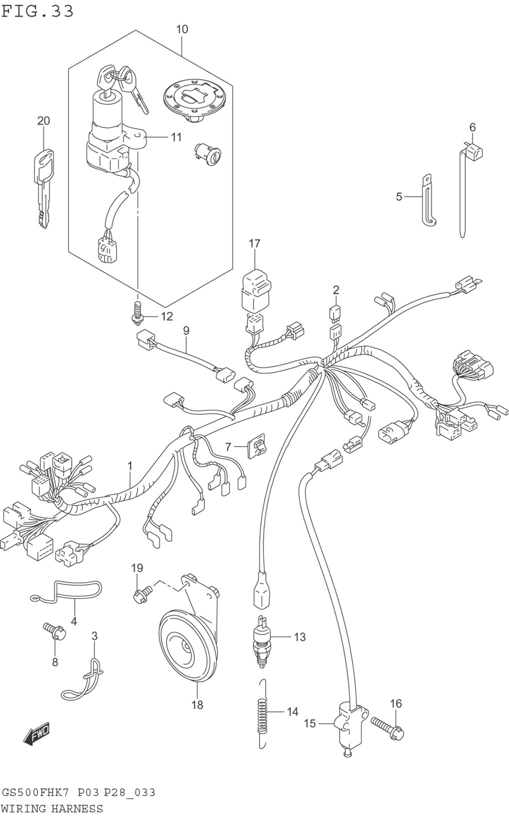 Wiring harness (gs500h e28)