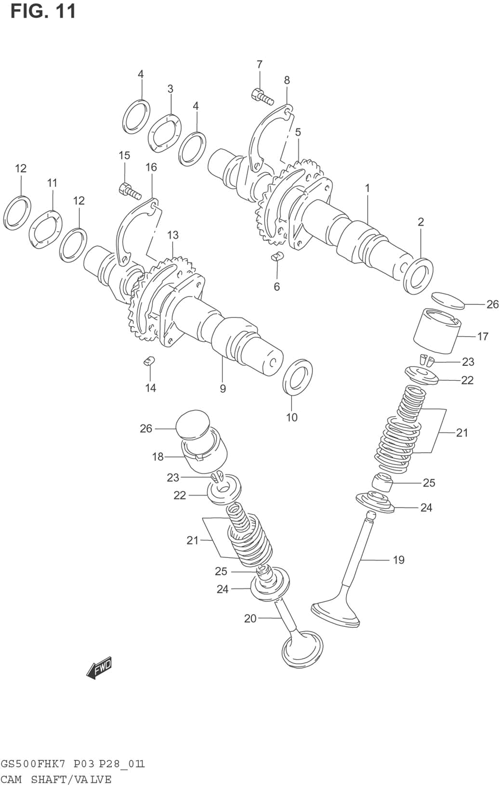 Camshaft - valve