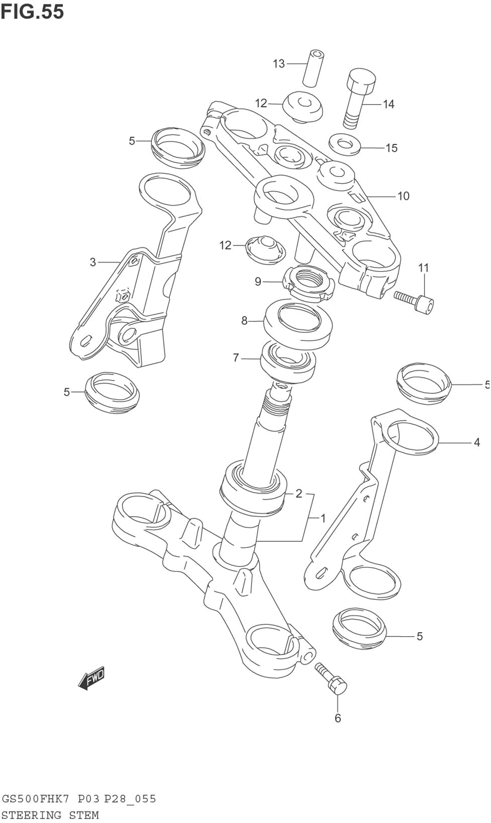 Steering stem (gs500h e28)