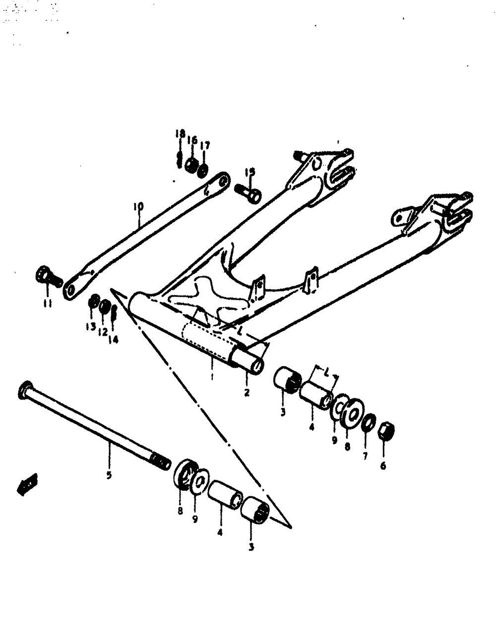 Rear swinging arm (gs550b