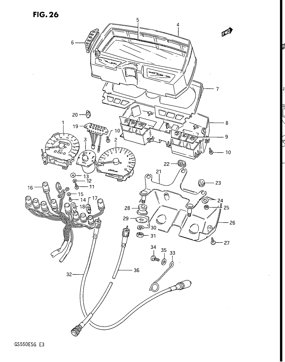 Speedometer - tachometer (gs550ef_eg)