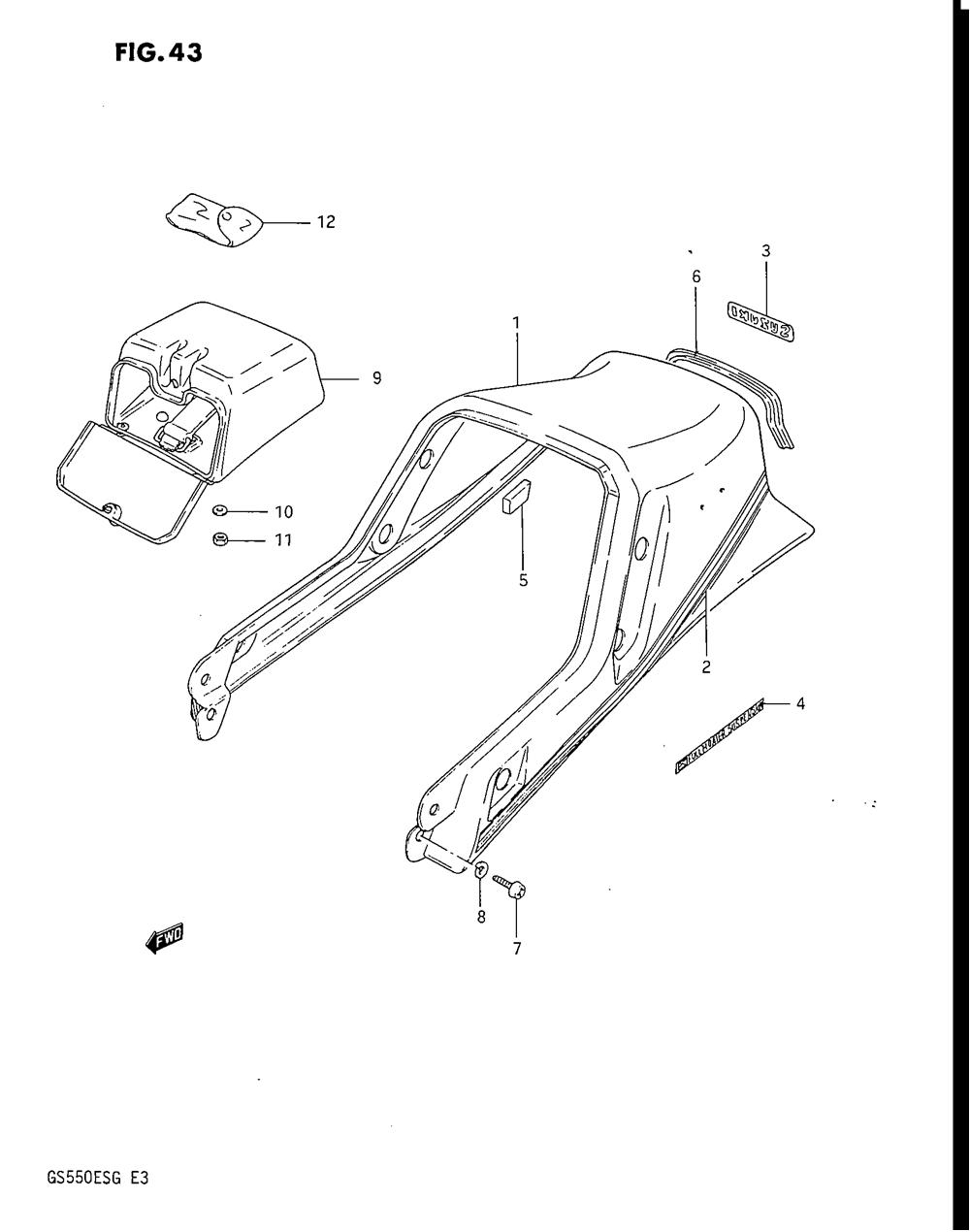 Seat tail cover (gs550es3_ese)