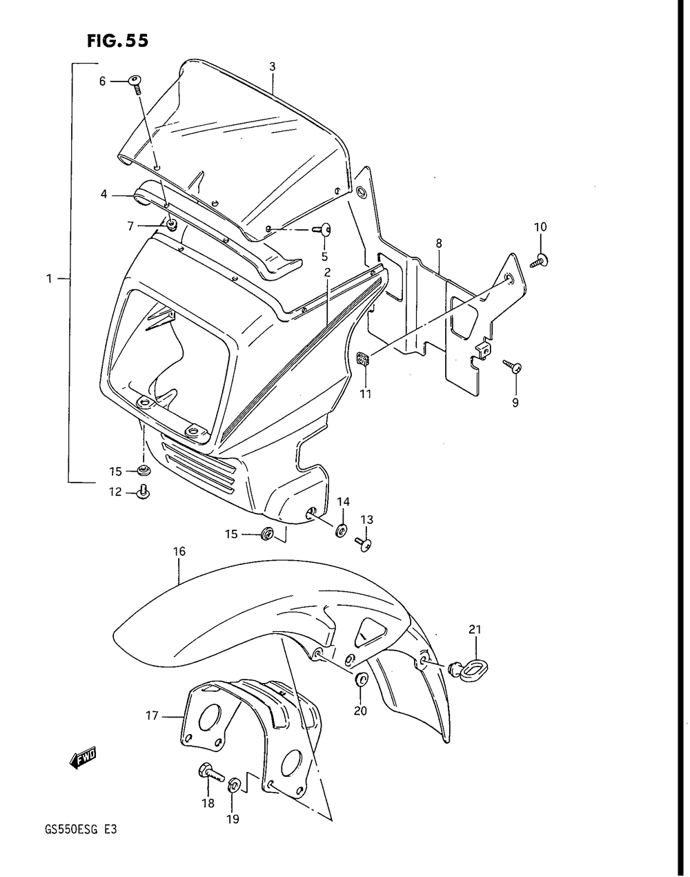 Headlamp cover - front fender (gs550ef_eg)