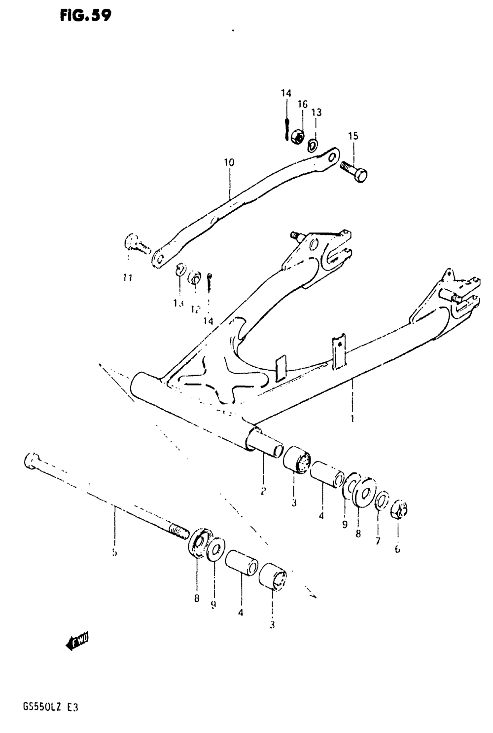 Rear swinging arm (model z)