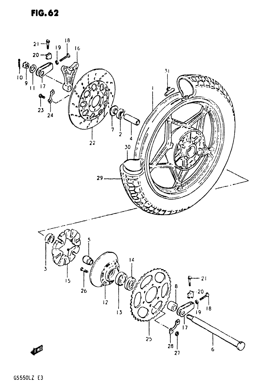 Rear wheel (model x)