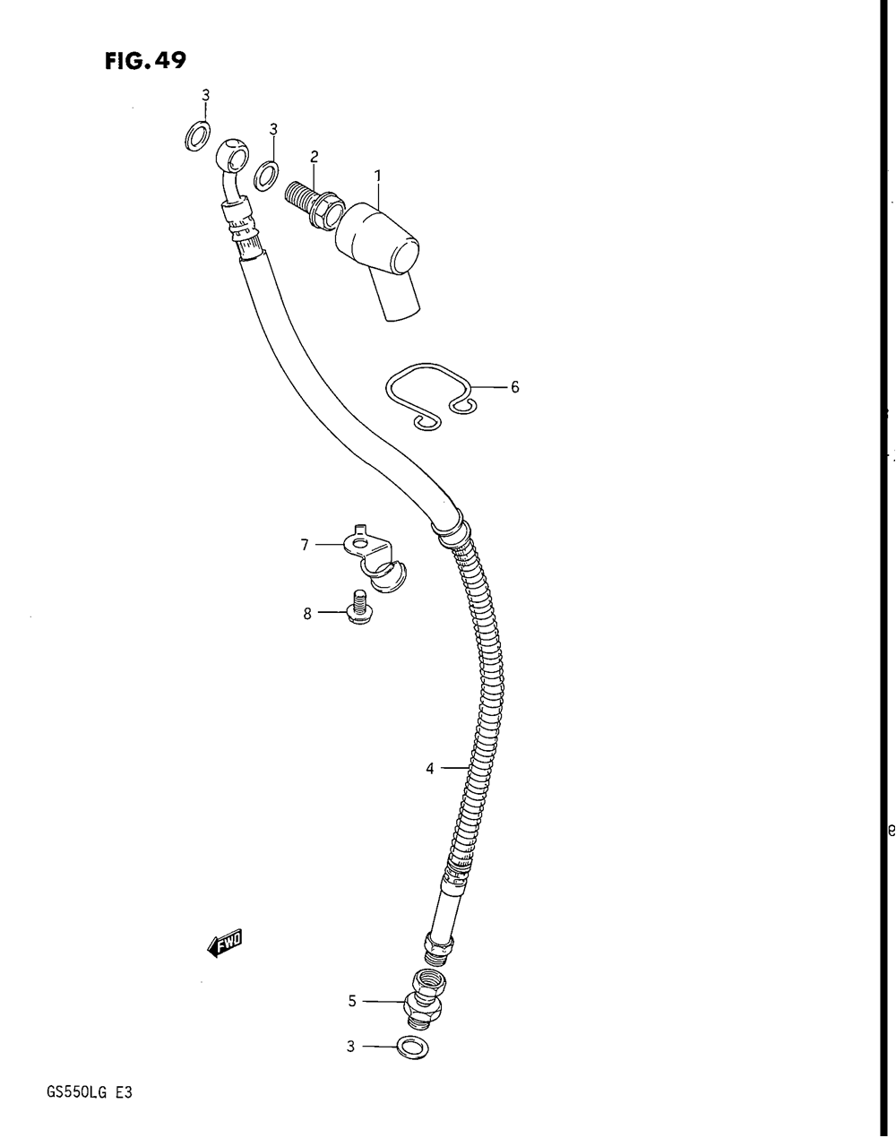 Front brake hose (model f)