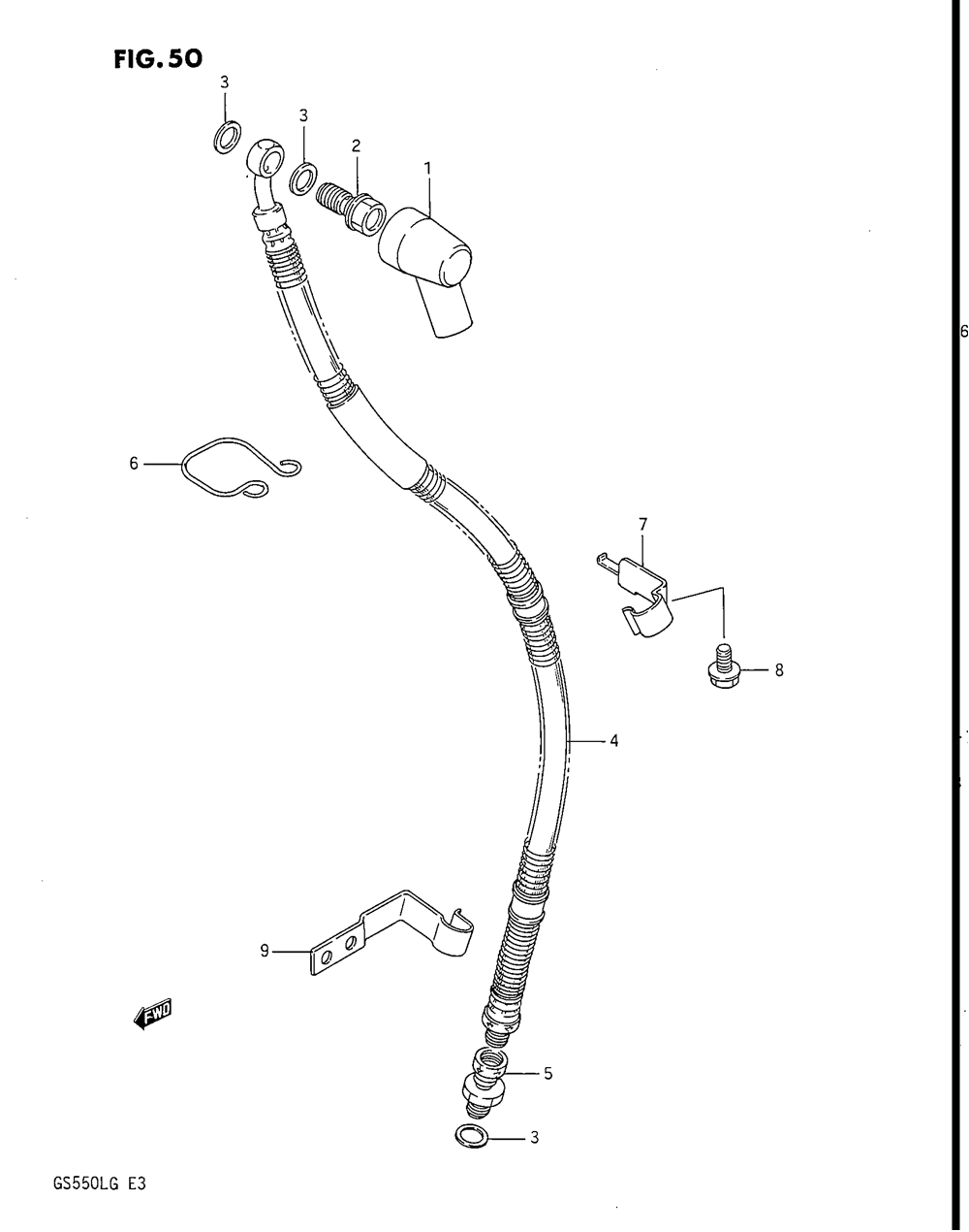 Front brake hose (model g)